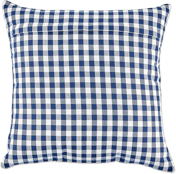 DII Decorative Square Throw Pillow Cover Collection Cotton, Machine Washable, Hidden Zipper, 18x18, Navy Assorted, 4 Piece