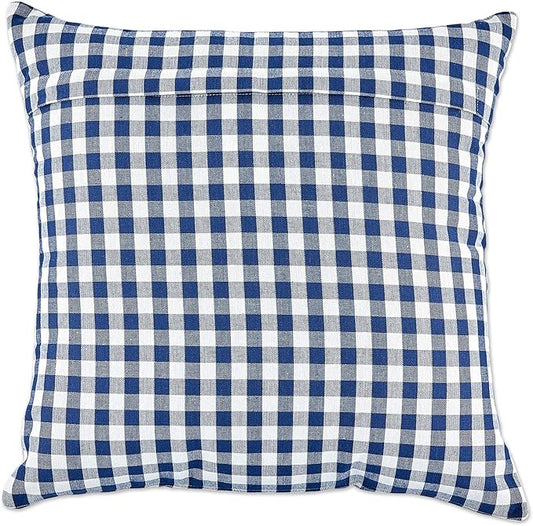 DII Decorative Square Throw Pillow Cover Collection Cotton, Machine Washable, Hidden Zipper, 18x18, Navy Assorted, 4 Piece