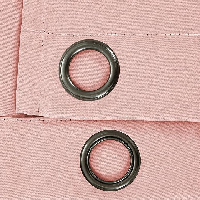 Lush Decor Insulated Grommet Blackout Window Curtain Panels, Pair, 52" W x 84" L, Pink - Classic Modern Design - Chic Window Decor - Long Curtains For Living Room, Bedroom, Or Dining Room