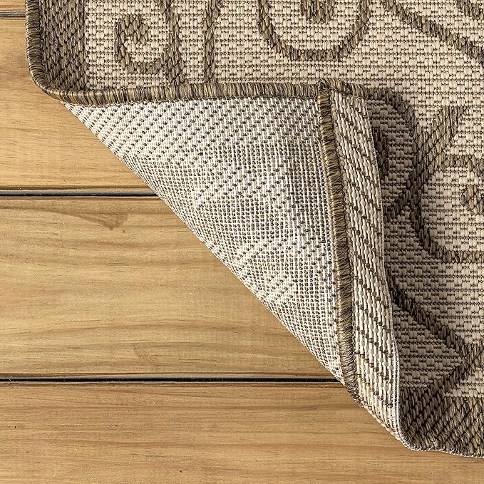 JONATHAN Y Vintage Filigree Indoor Outdoor Area Rug 4X6 Beige/Brown, Madrid Textured Weave for Backyard, Patio, Porch, Easy-Cleaning, High Traffic, Pet-Friendly, Non-Shedding (SMB107B-4)