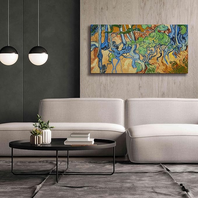 Epic Graffiti 'Tree Roots' by Vincent Van Gogh, Giclee Canvas Wall Art, 60"x30"