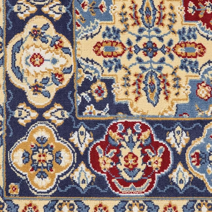 Nourison Home Grafix Multicolor 3' x 5' Area Rug - Easy Clean, Non Shedding, Bed Room, Living Room, Dining Room, Kitchen (3' x 5')
