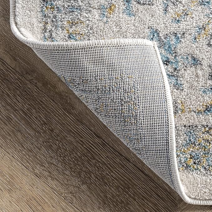 Nuloom Verona Blue/Off-White, 8'10" x 12', Vintage Medallion, Soft and Cozy, High Traffic, Stain Resistant, Easy Clean, Durable Area Rug for Bedroom, Living Room, Dining Space, Den, Foyer, Entryway