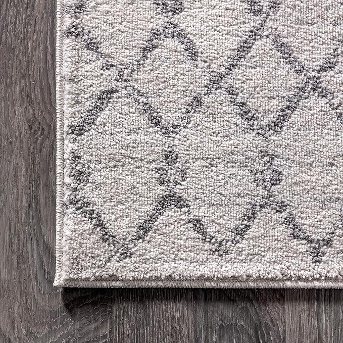 JONATHAN Y MOH101B-216 Moroccan HYPE Boho Vintage Diamond 2 ft. x 16 ft Runner-Rug, Bohemian, Southwestern, Casual, Transitional, Pet Friendly, Non Shedding, Stain Resistant, Easy-Cleaning, Cream/Gray