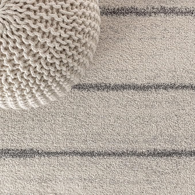 JONATHAN Y Williamsburg Minimalist Stripe Cream/Gray Indoor Area Rug, 3x5, Contemporary, Modern, Easy-Cleaning for Living Room, Bedroom, Kitchen, Pet Friendly, Non-Shedding (MOH201A-3)