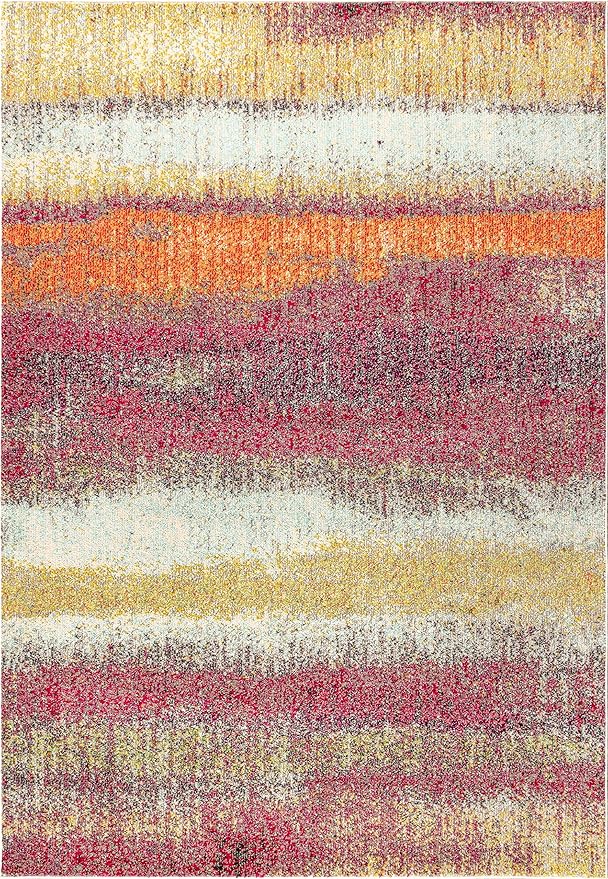 JONATHAN Y Modern Abstract Vintage Cream/Pink Indoor Area Rug, 4x6, Contemporary POP, Transitional, Easy-Cleaning for Living Room, Bedroom, Kitchen, Pet Friendly, Non-Shedding (CTP105B-4)