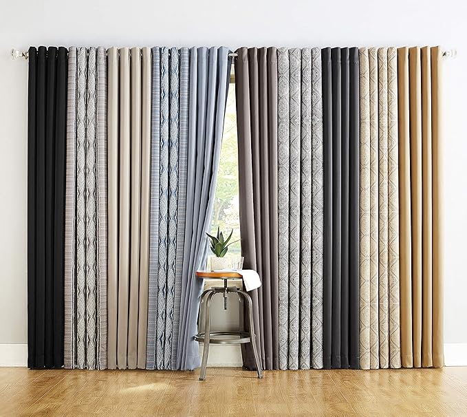 Sun Zero Nordic 2-Pack Theater Grade Noise Reducing Extreme 100% Blackout Grommet Curtain Panel Pair, 52" x 108, Coal Gray