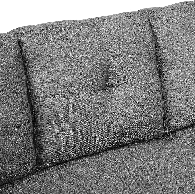 ERYE 76.5-inch Pull Out Sleeper Couch Bed, L-Shaped Reversible Sleeper Sectional Sofa Polyester Blend Tufted Upholstered Corner Convertible Sofa Bed with Storage Chaise