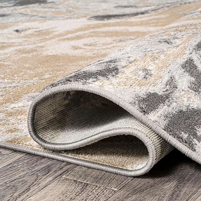 JONATHAN Y Swirl Marbled Beige/Ivory Indoor Area Rug 8X10 ft, Abstract for Living Room, Bedroom, Kitchen, Office, Easy-Cleaning, High Traffic, Pet-Friendly, Non-Shedding SOR203F-8