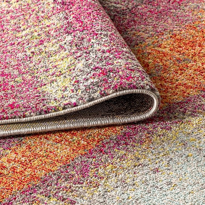 JONATHAN Y Modern Abstract Vintage Cream/Pink Indoor Area Rug, 4x6, Contemporary POP, Transitional, Easy-Cleaning for Living Room, Bedroom, Kitchen, Pet Friendly, Non-Shedding (CTP105B-4)