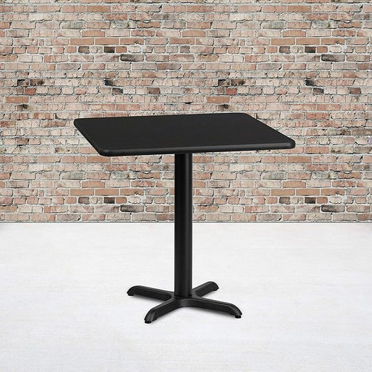 Flash Furniture 30'' Square Black Laminate Table Top with 22'' x 22'' Table Height Base