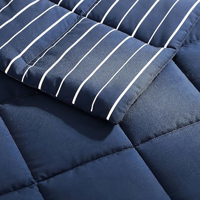 Nautica - Twin Comforter Set, Peached Microfiber Bedding with Matching Sham, Lightweight for Year Round Use, Dorm Essentials, Oeko-Tex Certified (Longdale Solid Navy)