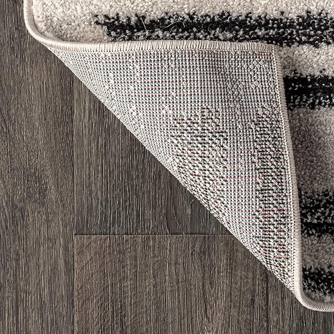 JONATHAN Y Khalil Modern Berber Stripe Cream/Black Indoor Area Rug, 10x14, Contemporary, Bohemian, Easy-Cleaning for Living Room, Bedroom, Kitchen, Pet Friendly, Non-Shedding (MOH207A-14)
