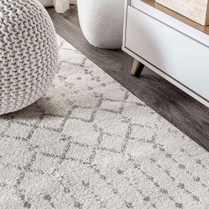 JONATHAN Y Boho Vintage Diamond Cream/Gray Oval Area Rug 6X9 ft, Moroccan Hype for Living Room, Bedroom, Kitchen, Office, Easy-Cleaning, High Traffic, Pet-Friendly, Non-Shedding (MOH101B-6OV)