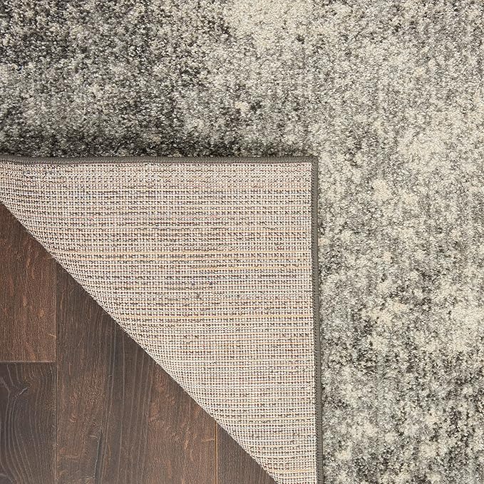 Nourison Home Passion Charcoal/Ivory 6'7'' x 9'6'' Area-Rug, Modern, Abstract, Easy-Cleaning, Non Shedding, Bed Room, Living Room, Dining Room, Kitchen, (7' x 10')