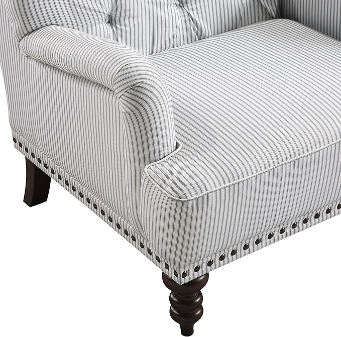 Lexicon Elwell Fabric Accent Chair, Gray/White