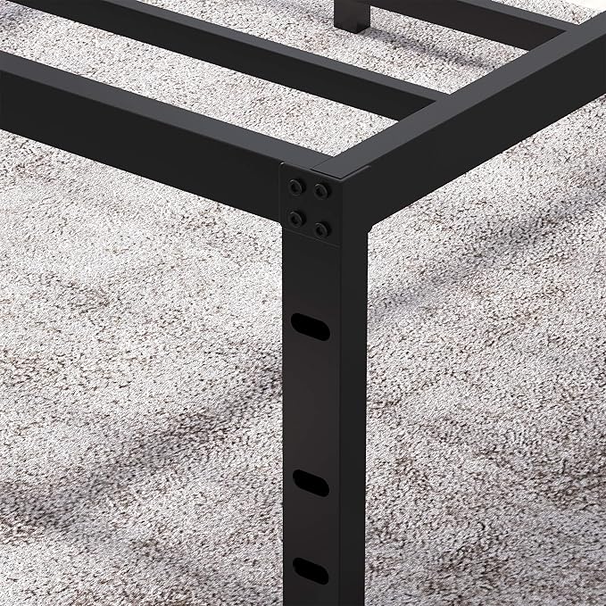 18 Inch Tall 3500lbs Heavy Duty Bed Frame Metal Platform/Maximum Storage/Mattress Foundation/Steel Slats Support/Noise Free/Box Spring Replacement,Twin XL