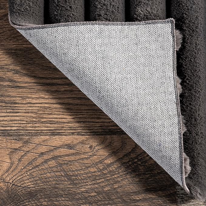 Nuloom SuperiorWash Collection Kai Charcoal, 7'6" x 9'6", Fluffy and Cozy, High Traffic, Stain Resistant, Easy Clean, Durable Washable Area Rug for Bedroom, Living Room, Dining, Den, Foyer, Entryway