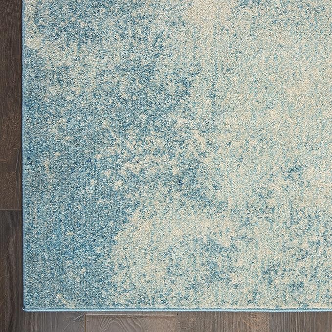 Nourison Home Passion 8' Runner Navy Light Blue Fabric Modern Area Rug (8' Runner)