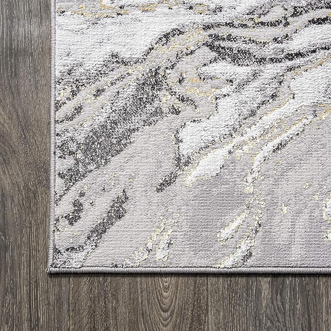 JONATHAN Y Swirl Marbled Gray/Black Runner Rug 2X8 ft, Abstract for Living Room, Bedroom, Kitchen, Office, Easy-Cleaning, High Traffic, Pet-Friendly, Non-Shedding SOR203C-28