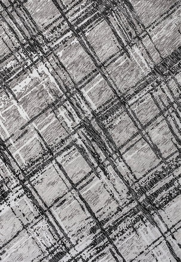 JONATHAN Y Slant Abstract Black/Gray Indoor Area Rug 3X5 ft, Modern for Living Room, Bedroom, Kitchen, Office, Easy-Cleaning, High Traffic, Pet-Friendly, Non-Shedding SOR201D-3