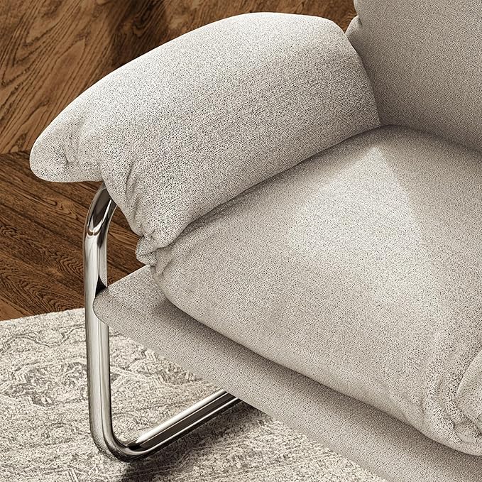 Modway Ansel Boucle Accent Chair in Newsprint - Fabric Lounge Chair for Living Room, Bedroom - Upholstered Corner Reading Chair with Arms and Removable Cushions
