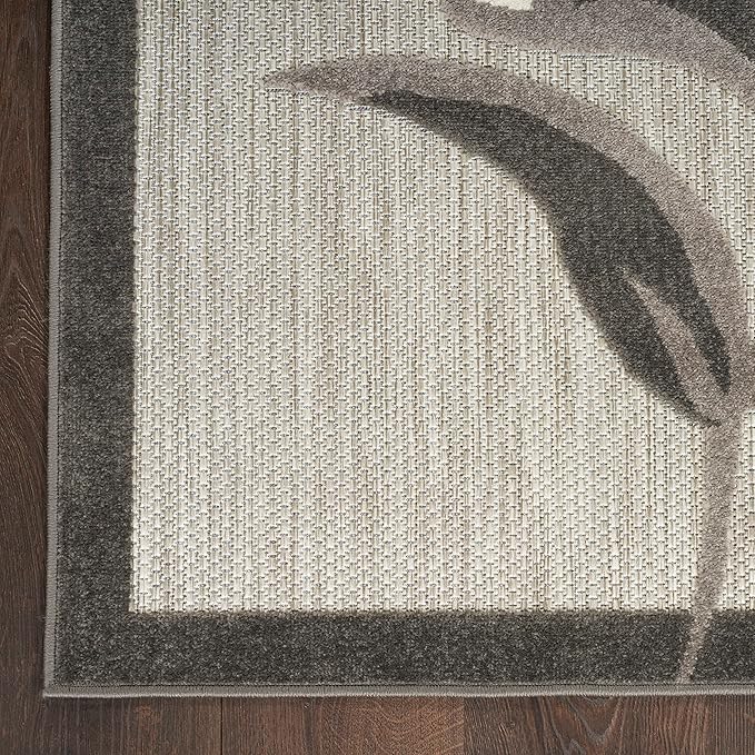 Nourison Home Aloha Beige 3'6" x 5'6" Area Rug - Easy Clean, Non Shedding, Bed Room, Living Room, Dining Room, Kitchen (4' x 6')