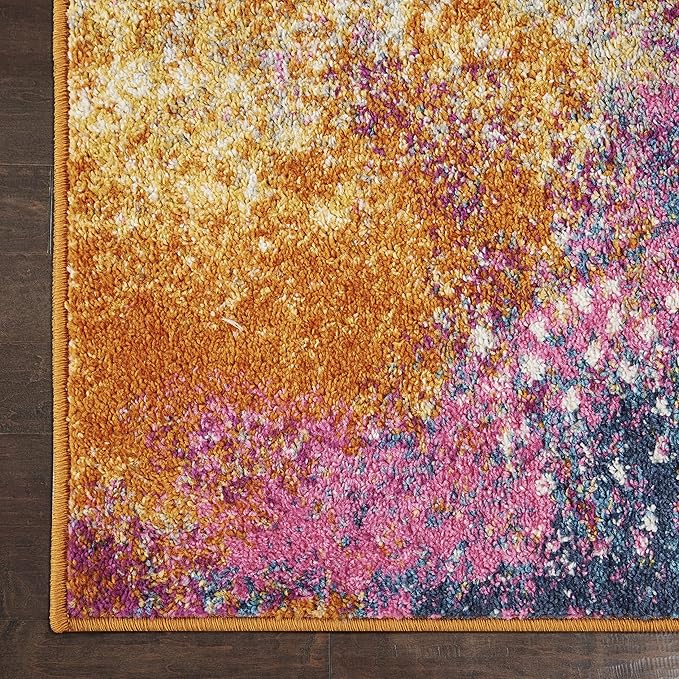 Nourison Home Passion Sunburst 5'3'' x 7'3'' Area-Rug, Modern, Abstract, Easy-Cleaning, Non Shedding, Bed Room, Living Room, Dining Room, Kitchen, (5' x 7')