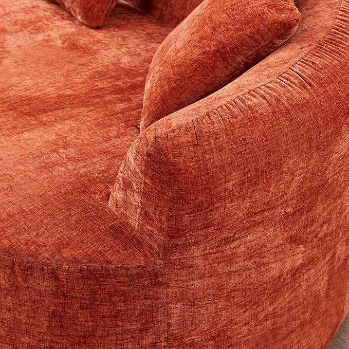 111" Curved Modular Sectional Sofa Couch, Deep Seat Boneless Cloud Couch with 4 Pillows, High Density Foam Floor Lounge Sofa for Living Room, Apartment,Premium Chenille Fabric | Breathable material, Softness