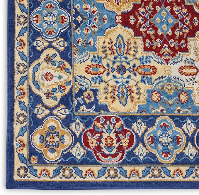 Nourison Home Grafix Multicolor 3' x 5' Area Rug - Easy Clean, Non Shedding, Bed Room, Living Room, Dining Room, Kitchen (3' x 5')
