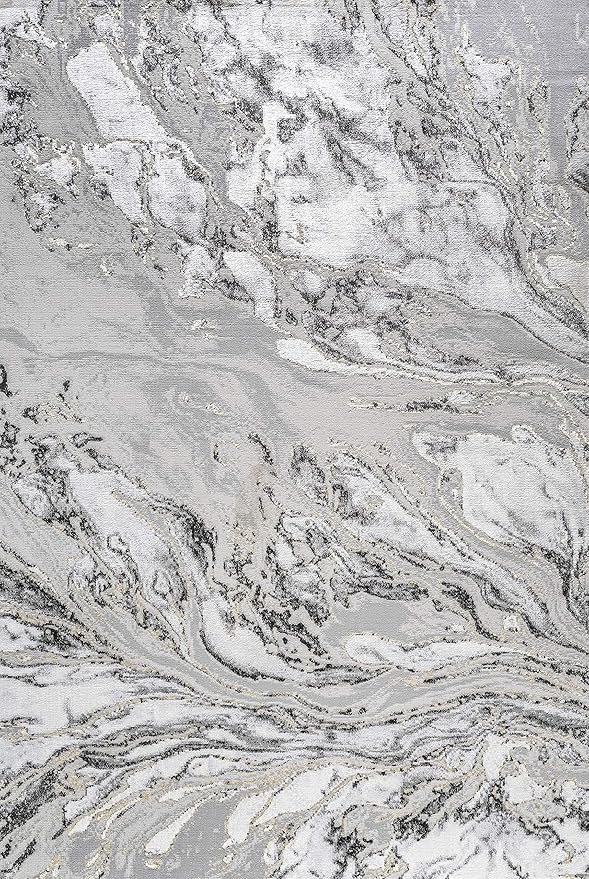 JONATHAN Y Swirl Marbled Gray/Black Indoor Area Rug 3X5 ft, Abstract for Living Room, Bedroom, Kitchen, Office, Easy-Cleaning, High Traffic, Pet-Friendly, Non-Shedding SOR203C-3