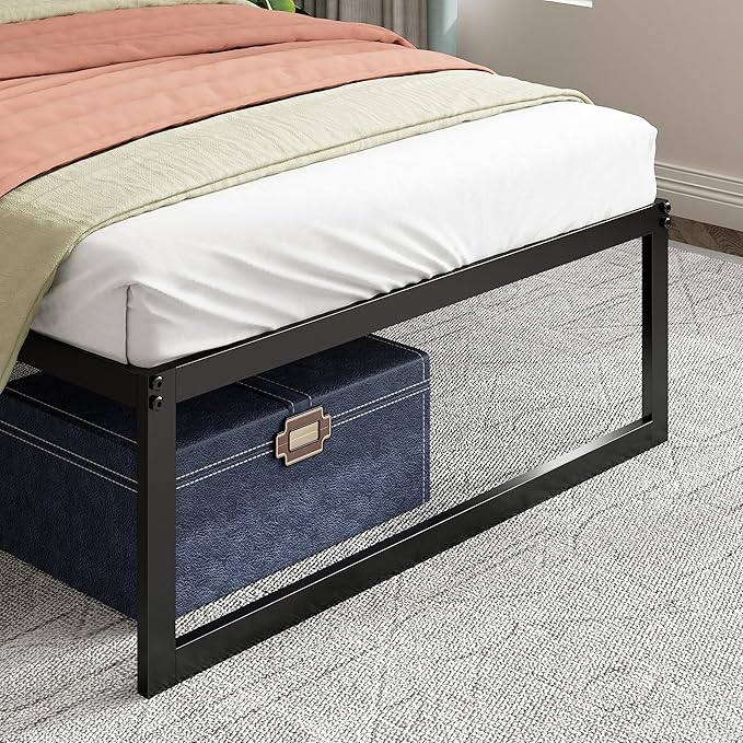Zinus ABEL Metal Platform Bed Frame/Mattress Foundation with Steel Slat Support/No Box Spring Needed/Easy Assembly, Twin