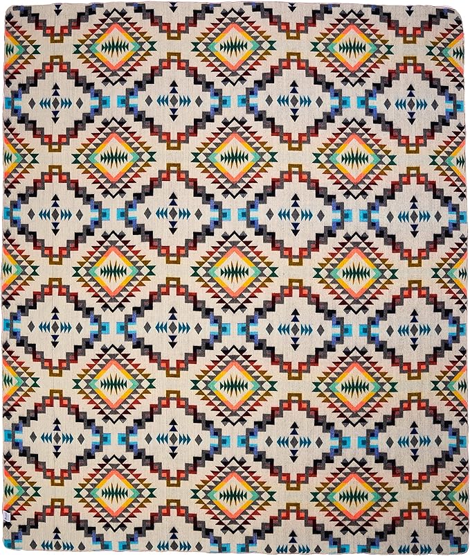 QISU Wool Blanket Throw | Large, Beautiful, Warm, Handmade in Ecuador by Local Artisans |94″ x 78″|Ultra-Soft, Hypoallergenic & Breathable (Rainbow)