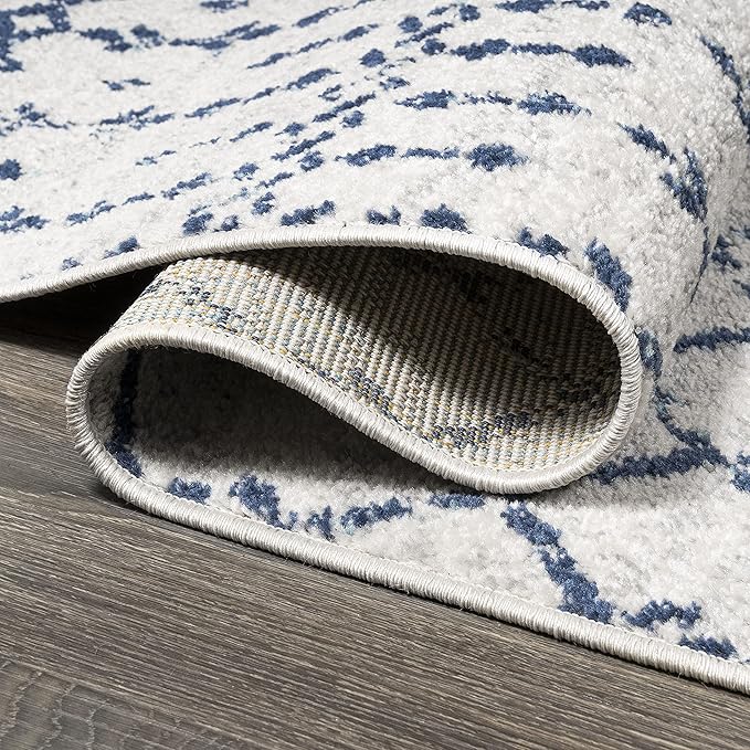 JONATHAN Y Boho Vintage Diamond Cream/Navy Runner Rug 2X8 ft, Moroccan Hype for Living Room, Bedroom, Kitchen, Office, Easy-Cleaning, High Traffic, Pet-Friendly, Non-Shedding (MOH101F-28)