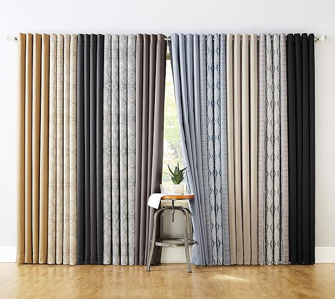 Sun Zero Nordic 2-Pack Theater Grade Noise Reducing Extreme 100% Blackout Grommet Curtain Panel Pair, 52" x 63, Mushroom Brown