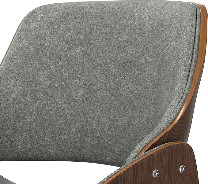 SIMPLIHOME Malden Dining Chair in Distressed Grey Vegan Faux Leather, 22.8"W x 20.9"D x 30.9"H, Mid-Century Modern Wood Back Chair for Dining Room