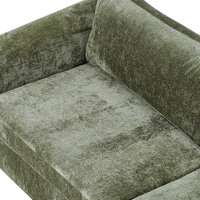 Christopher Knight Home Taki 89 Inches Sofa Couch, Cozy Chenille Upholstered 3-Seater Sofa, Wood Frame Couches, Comfy Home Sofa Living Room and Office, Lounge Seating with Armrests, Olive Green