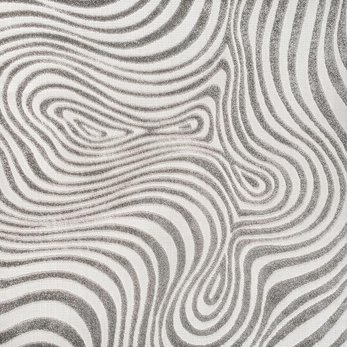 JONATHAN Y Maribo High-Low Abstract Striped Gray/Ivory 8x8 Square Indoor/Outdoor Area Rug, Pet Friendly, Non-Shedding, Stain Resistant, Easy-Cleaning for Backyard, Patio, Porch (SCN103B-8SQ)