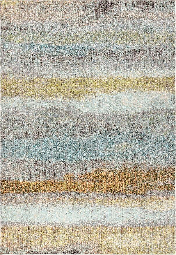 JONATHAN Y Modern Abstract Vintage Cream/Yellow Indoor Area Rug, 5x8, Contemporary POP, Transitional, Easy-Cleaning for Living Room, Bedroom, Kitchen, Pet Friendly, Non-Shedding (CTP105A-5)