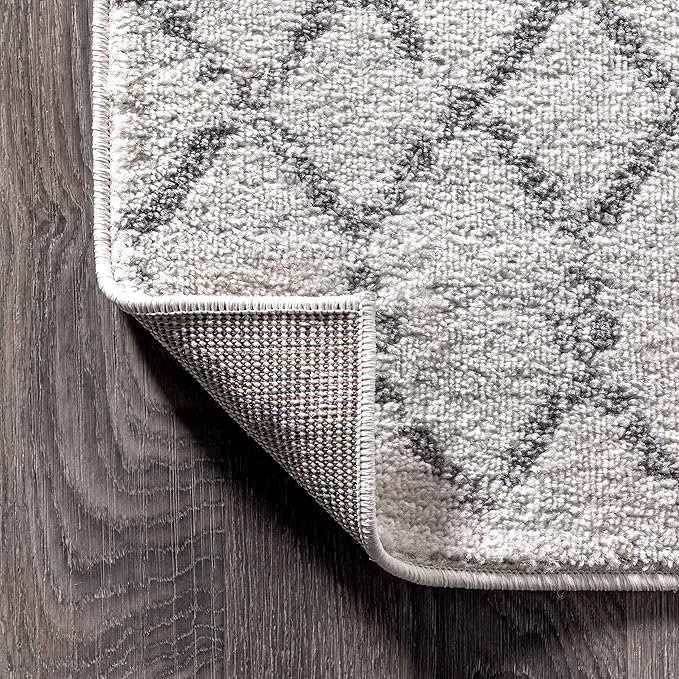 JONATHAN Y Boho Vintage Diamond Cream/Gray Indoor Area Rug 4X6 ft, Moroccan Hype for Living Room, Bedroom, Kitchen, Office, Easy-Cleaning, High Traffic, Pet-Friendly, Non-Shedding (MOH101B-4)