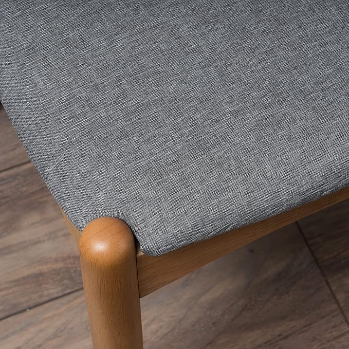 Christopher Knight Home Francie Fabric with Oak Finish Dining Chairs, 2-Pcs Set, Grey / Oak