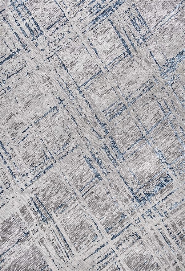 JONATHAN Y Slant Abstract Gray/Blue Indoor Area Rug 3X5 ft, Modern for Living Room, Bedroom, Kitchen, Office, Easy-Cleaning, High Traffic, Pet-Friendly, Non-Shedding SOR201B-3