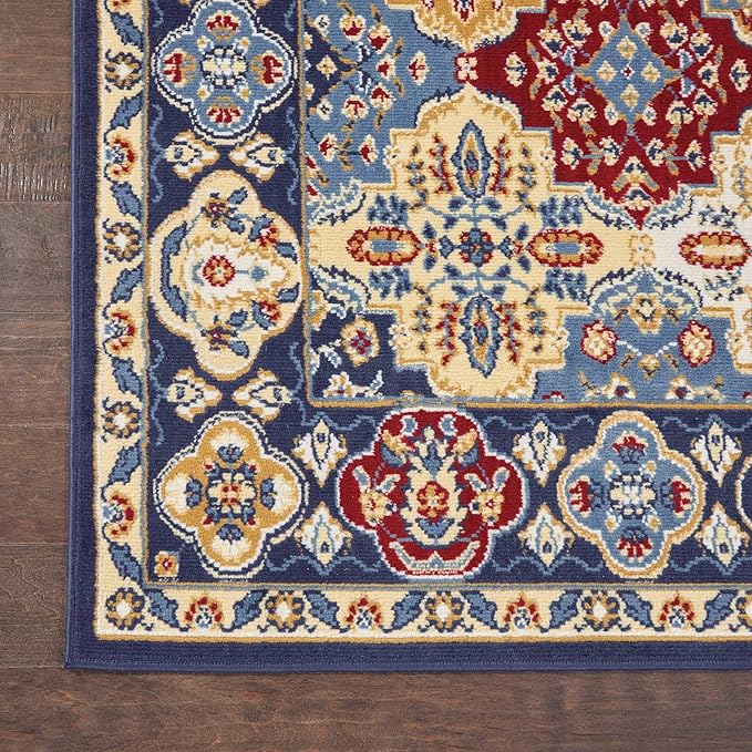 Nourison Home Grafix Multicolor 5'3" x 7'3" Area Rug - Easy Clean, Non Shedding, Bed Room, Living Room, Dining Room, Kitchen (5' x 7')