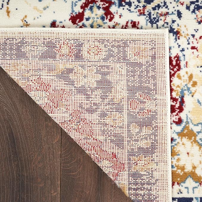 Nourison Home Grafix Blue Multicolor 7'10" x 9'10" Area Rug - Easy Clean, Non Shedding, Bed Room, Living Room, Dining Room, Kitchen (8' x 10')