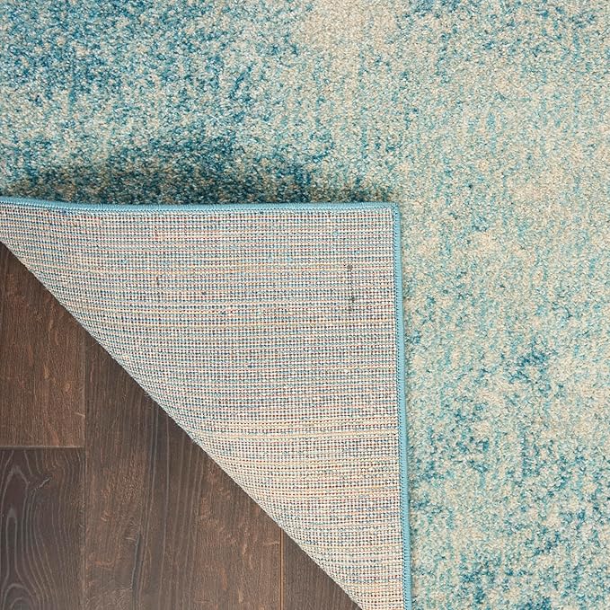 Nourison Home Passion Navy/Light Blue 6'7'' x 9'6'' Area-Rug, Modern, Abstract, Easy-Cleaning, Non Shedding, Bed Room, Living Room, Dining Room, Kitchen, (7' x 10')