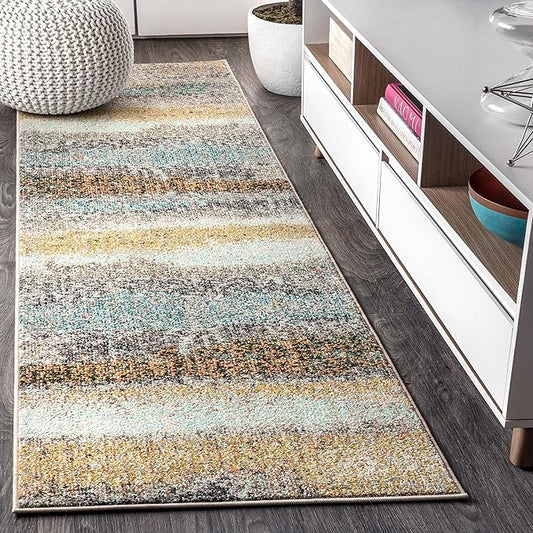 JONATHAN Y Modern Abstract Vintage Cream/Yellow Runner Rug, 2x8, Contemporary POP, Transitional, Easy-Cleaning for Living Room, Bedroom, Kitchen, Pet Friendly, Non-Shedding (CTP105A-28)