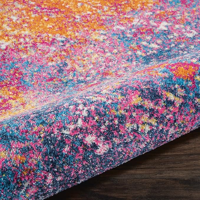 Nourison Home Passion Sunburst 5' x Square Area Rug - Easy Clean, Non Shedding, Bed Room, Living Room, Dining Room, Kitchen (5' x Square)