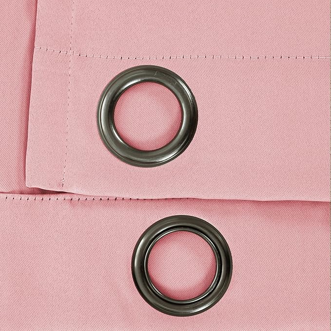 Lush Decor Insulated Grommet Blackout Window Curtain Panels, Pair, 52" W x 84" L, Fairytale Pink - Classic Modern Design - Chic Window Decor - Long Curtains For Living Room, Bedroom, Or Dining Room
