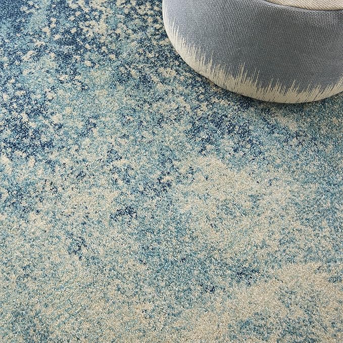 Nourison Passion Navy/Light Blue 1'10'' x 2'10'' Area-Rug, Modern, Abstract, Easy-Cleaning, Non Shedding, Bed Room, Living Room, Dining Room, Kitchen, (2' x 3') (Pack of 2)