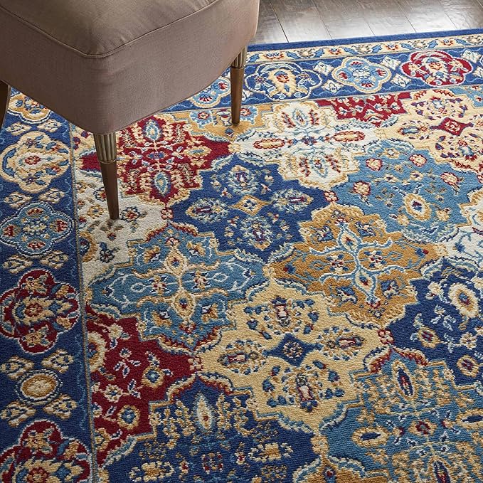 Nourison Home Grafix Multicolor 5'3" x 7'3" Area Rug - Easy Clean, Non Shedding, Bed Room, Living Room, Dining Room, Kitchen (5' x 7')